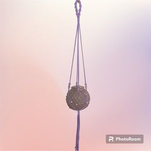 Hand Crafted Custom Macrame Plant or Light Hanger with Planter Pot